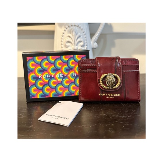 Kurt Geiger Accessories - Kurt Geiger Chelsea Multi Card Holder Croc Embossed Leather Wine